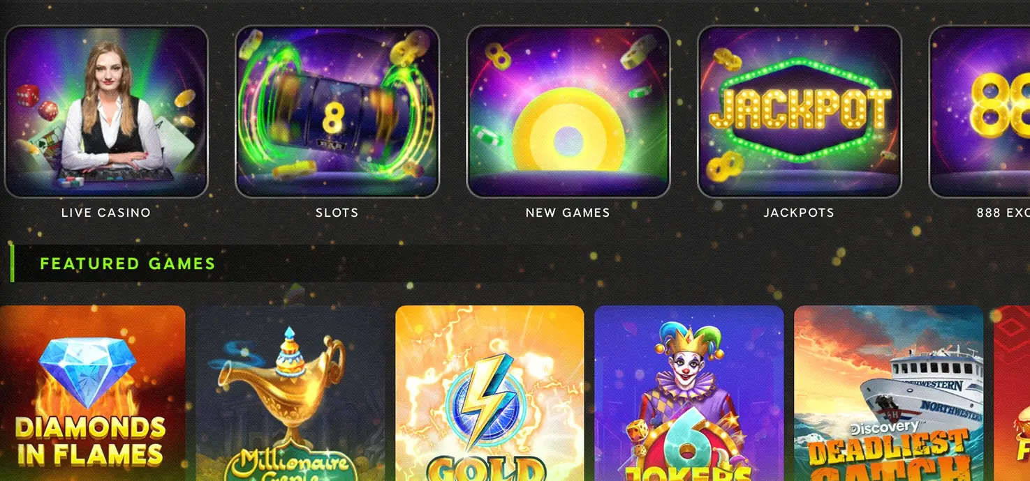888 Casino Games Library