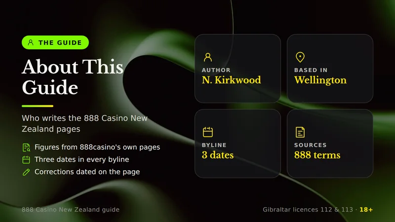 Who writes the 888 Casino New Zealand guide and how figures are checked