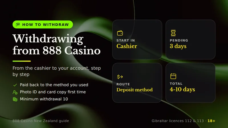 How to withdraw from 888 Casino in New Zealand step by step